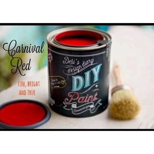 NEW Debi's Design Diary DIY Paint in Carnival Red 32 fl oz Chalk Paint Quart